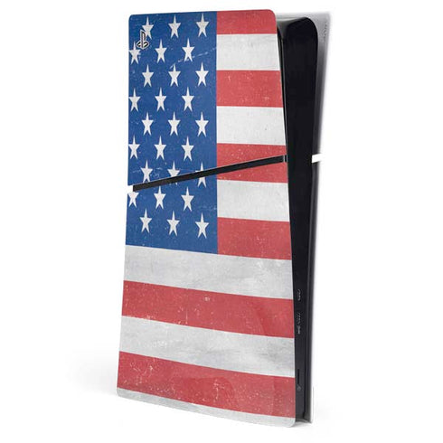 American Flag Distressed PS5 Slim Digital Edition Console Skin